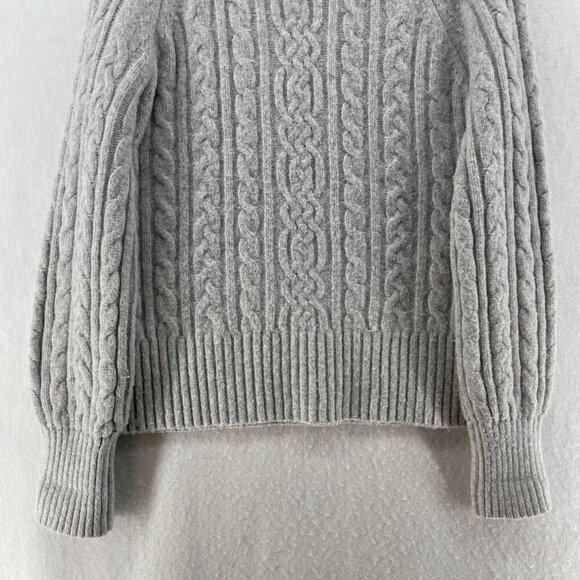 Joie Sweater Women's Sz S Light Gray Mock Neck Pullover Long Sleeves Ribbed Knit - Picture 7 of 12